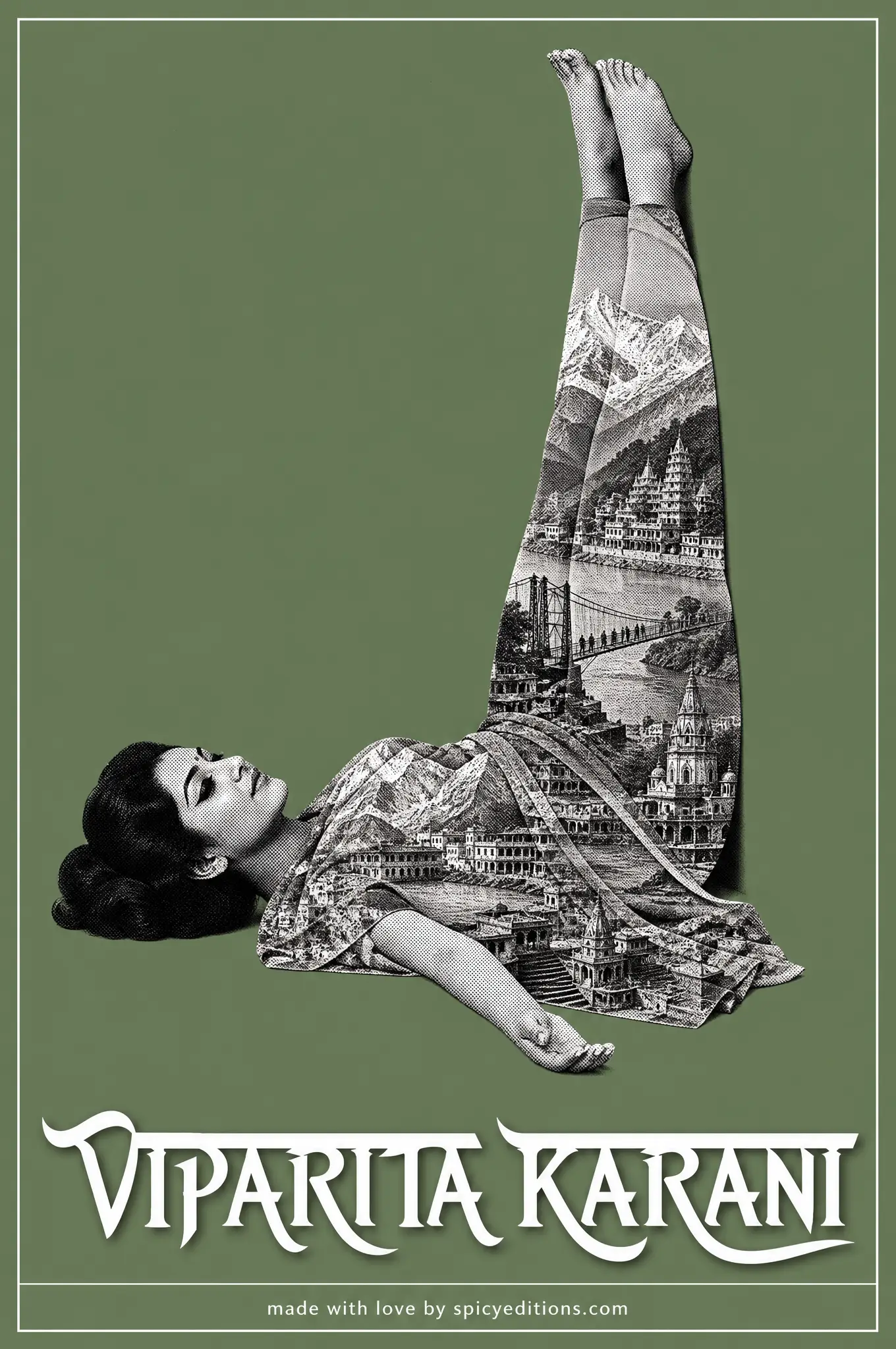 Legs-Up-the-Wall (Viparita Karani) — SpicyEditions yoga art print
