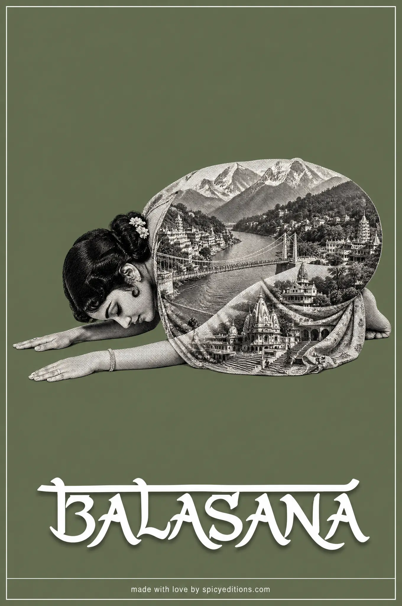 Child's Pose (Balasana) — SpicyEditions yoga art print