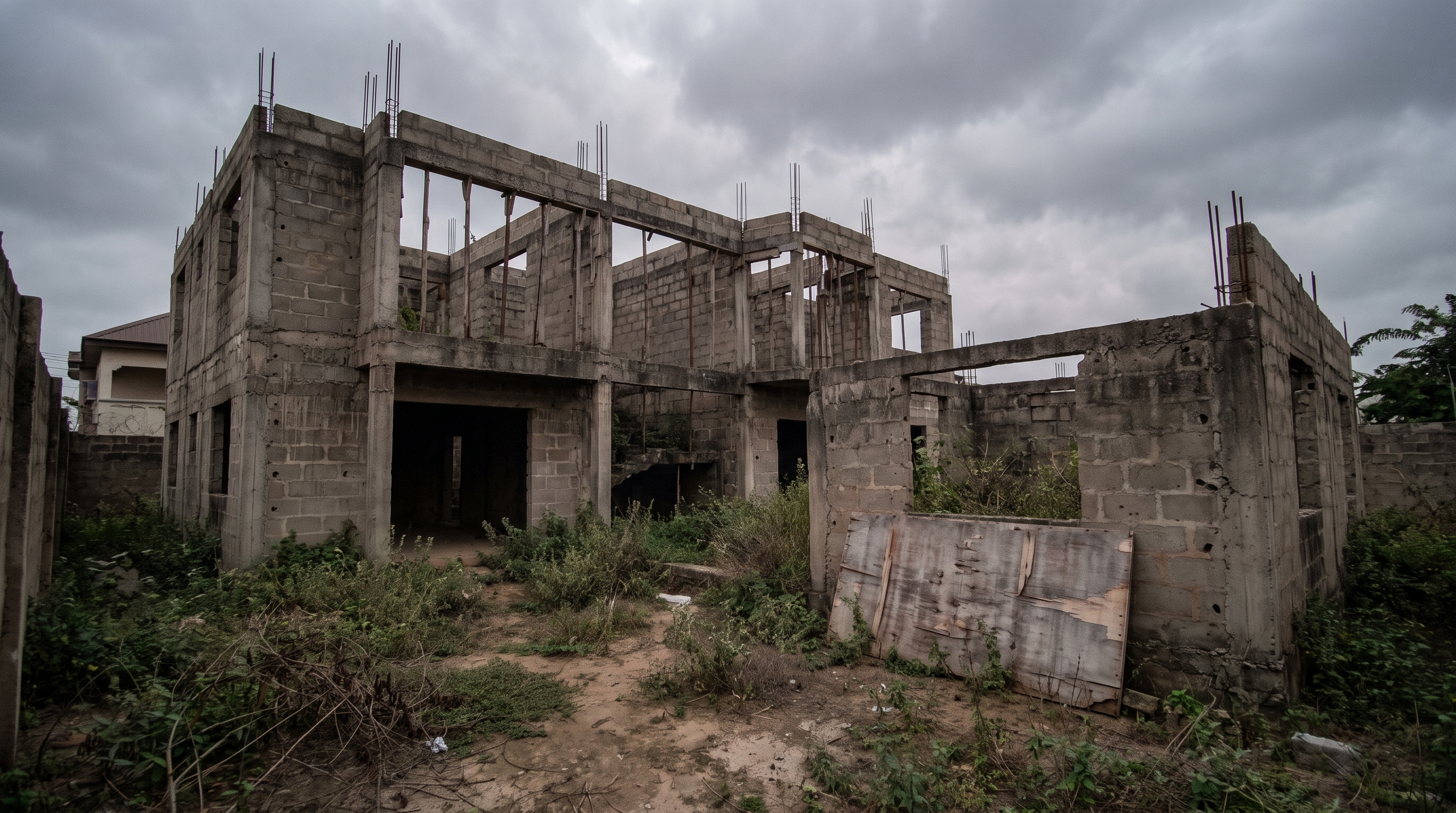 An unfinished building