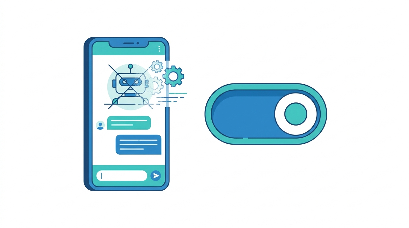 Turning off the Snapchat My AI chatbot on a smartphone