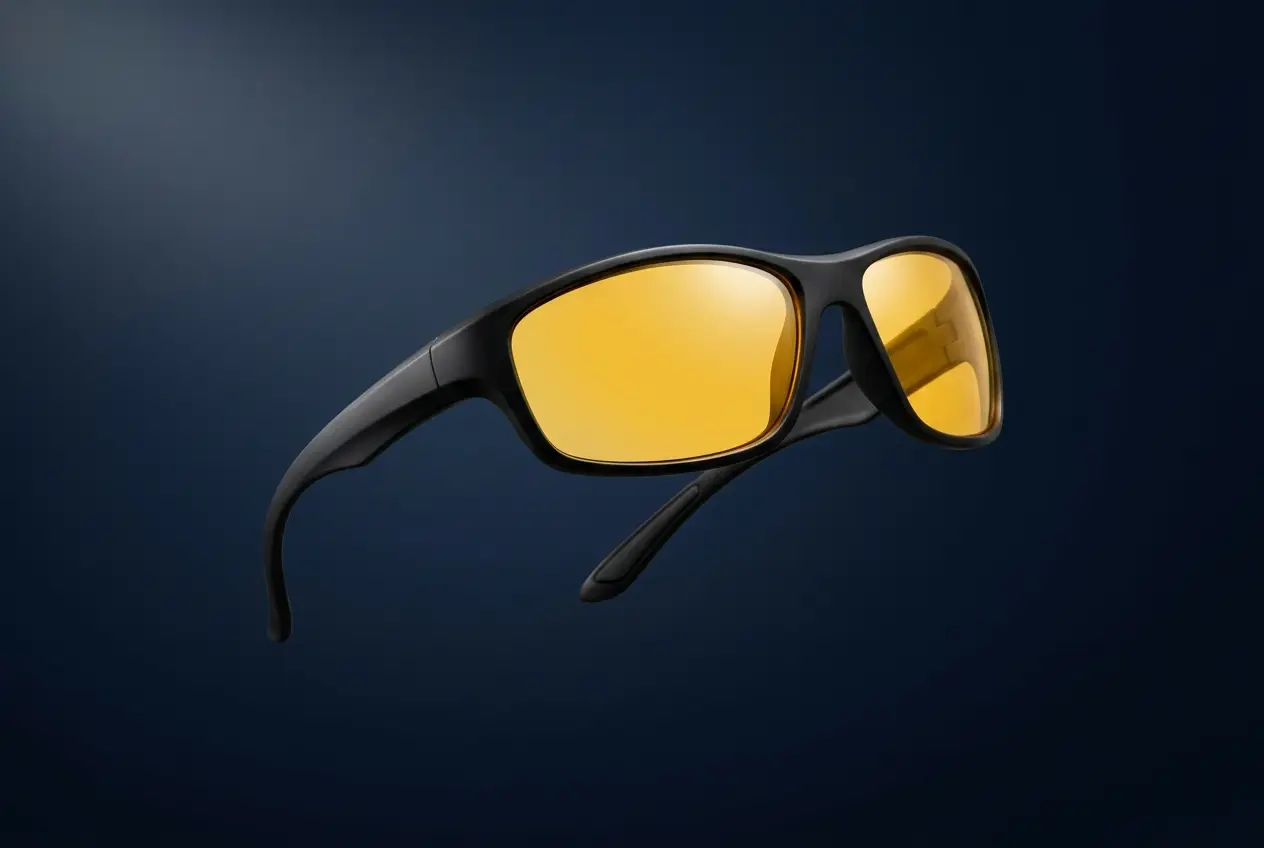 Yellow-tinted polarized night driving glasses