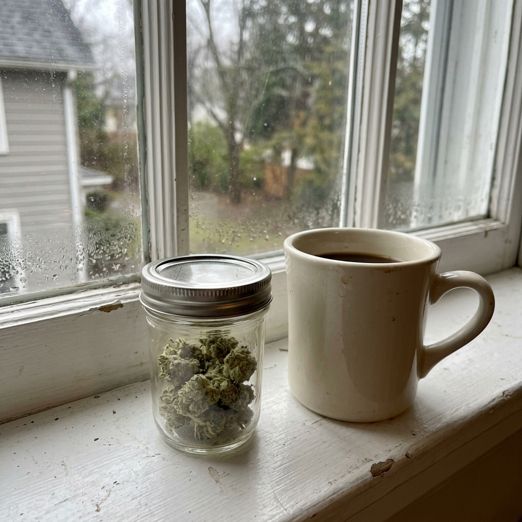 4g jar on the windowsill