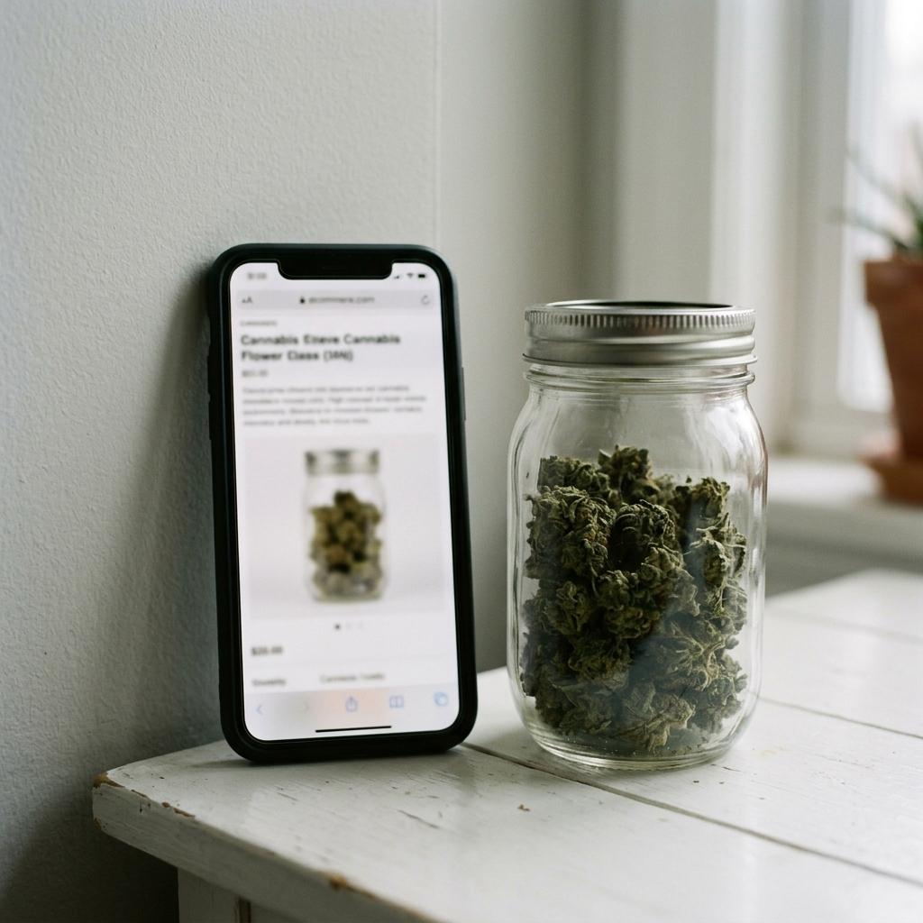 Product page next to the real jar