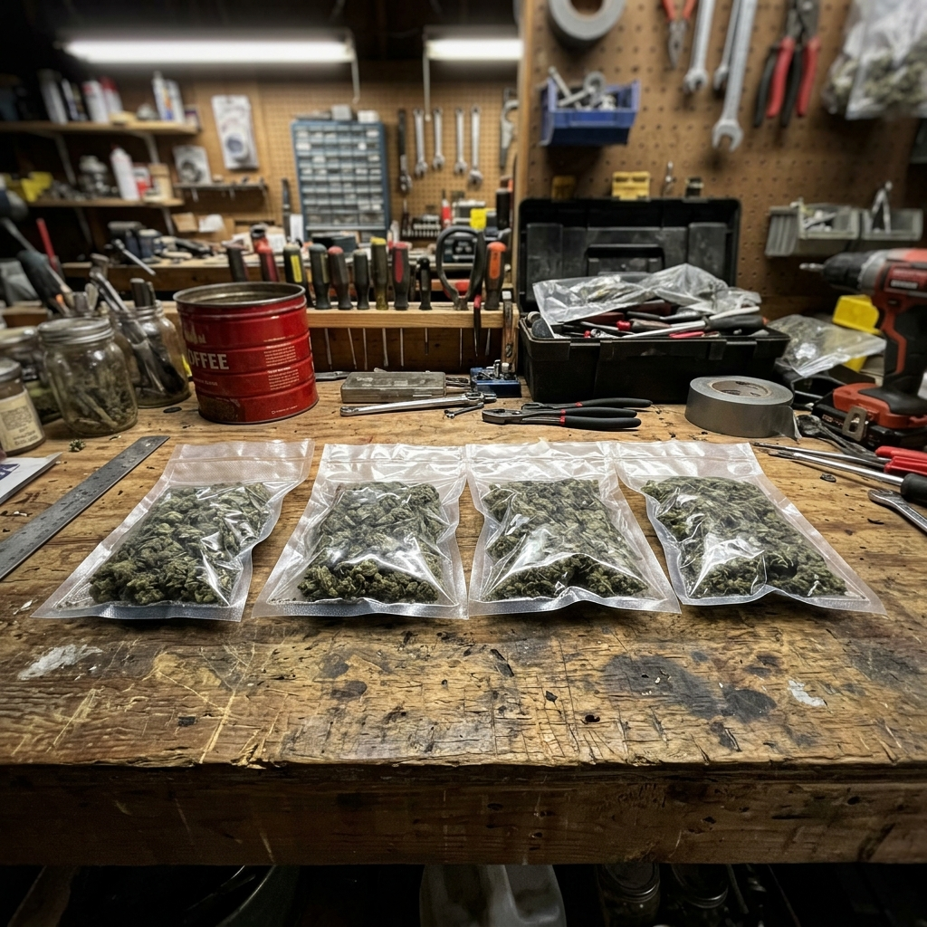 Four sealed bags from the QP