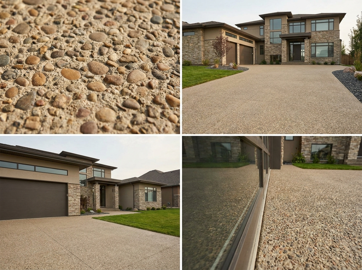 Exposed aggregate driveway