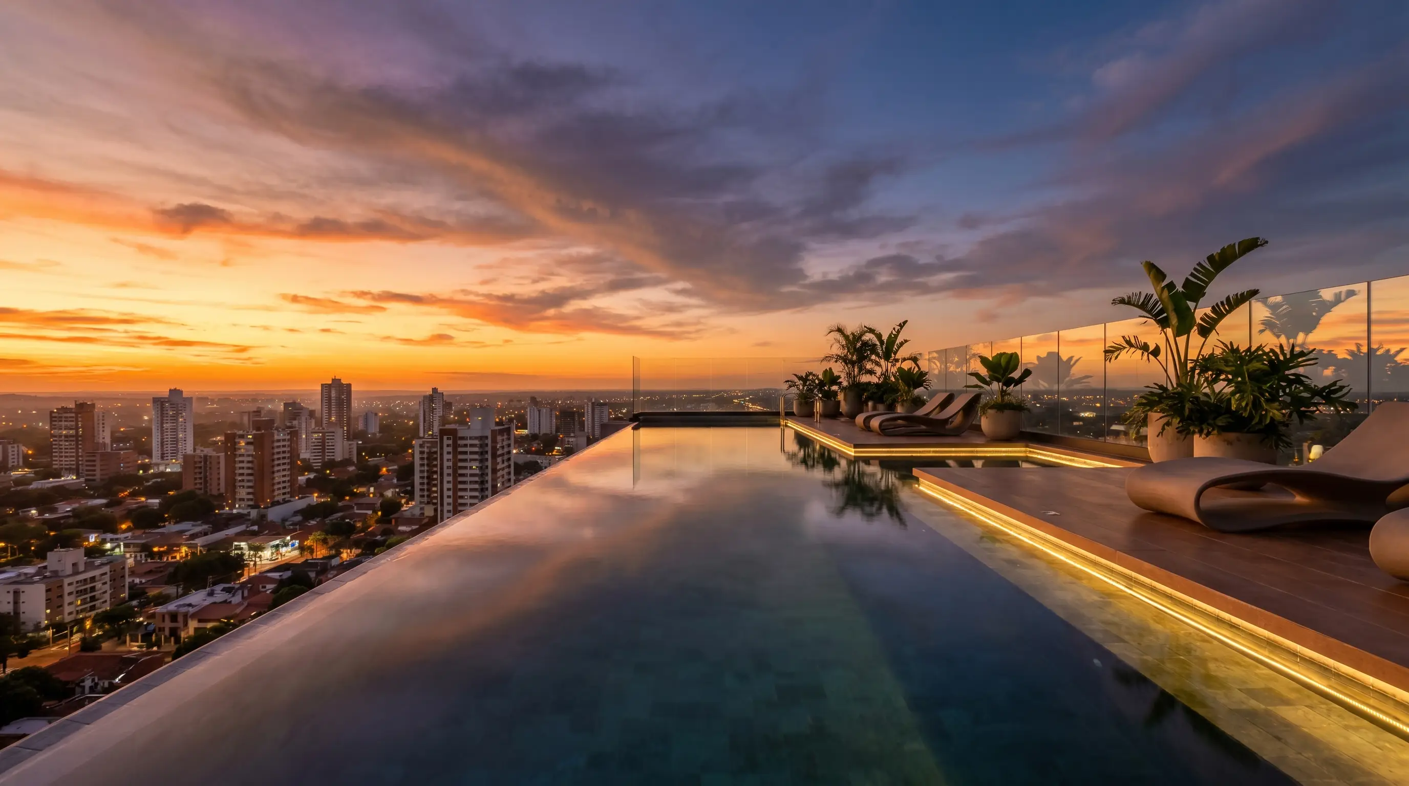 Piscina infinita rooftop