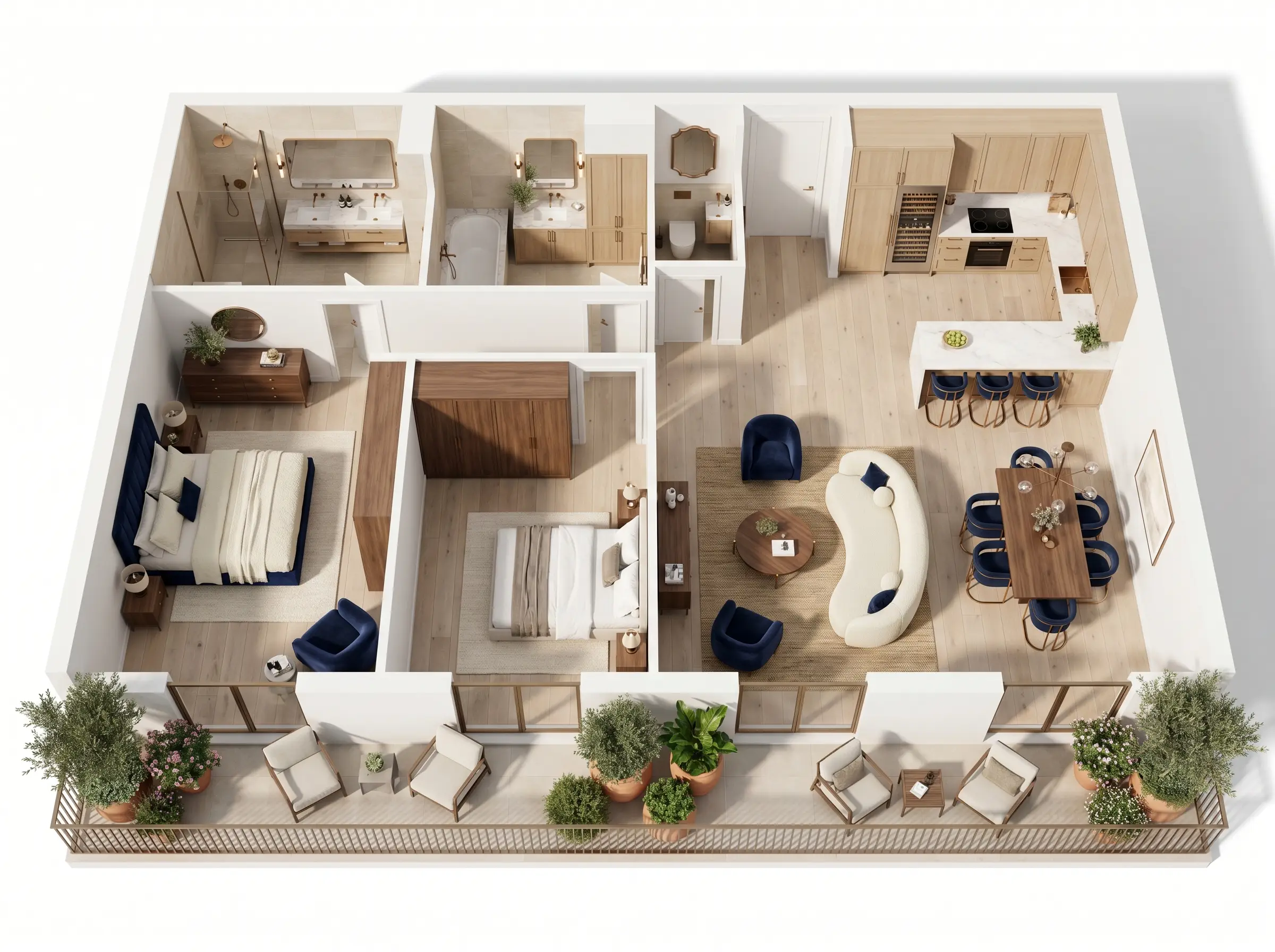 Planta Dos Suites 82 m²