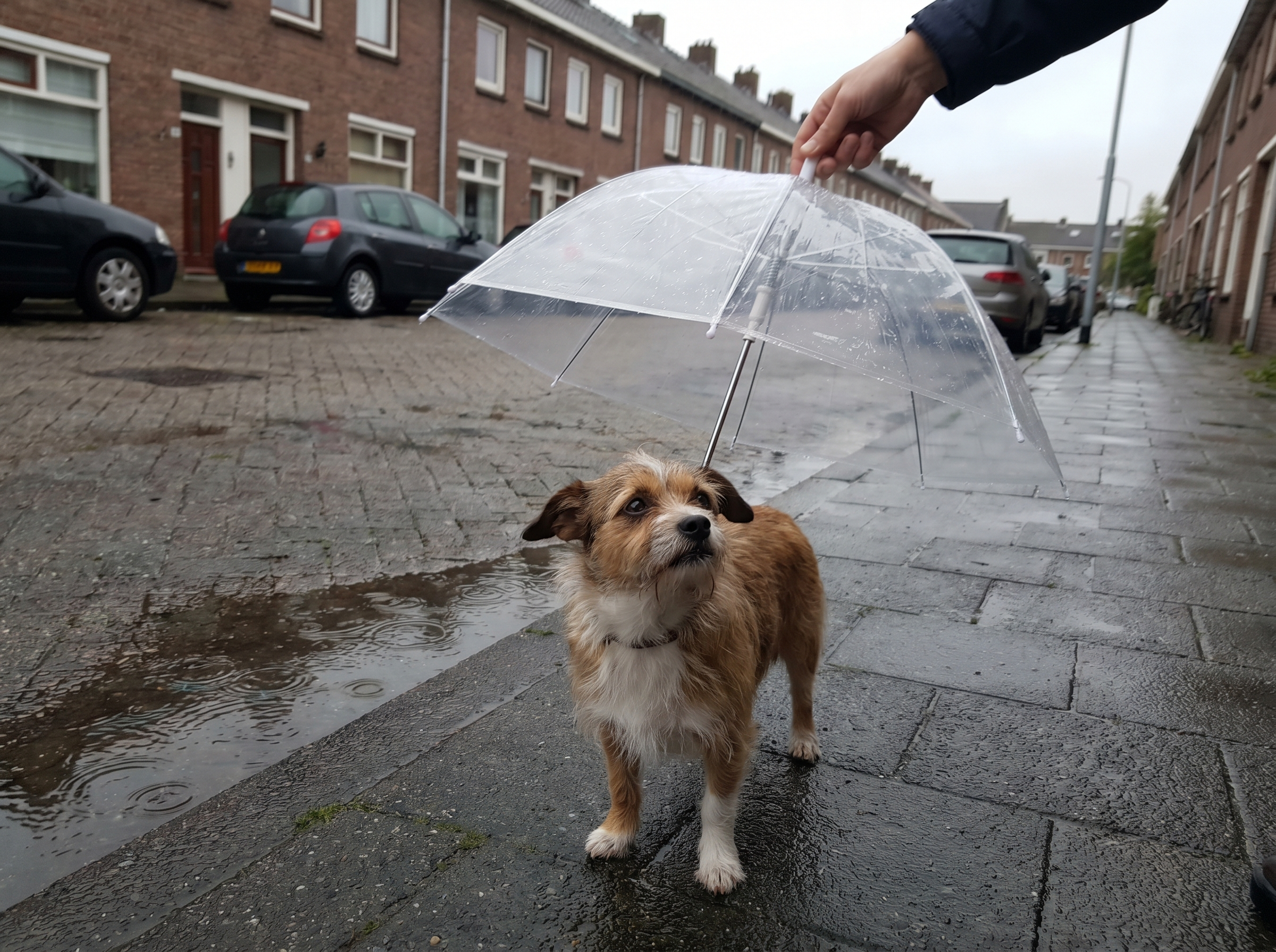 De PETCUTE Hondenparaplu: Een Onderzoek naar de Bescherming van een Wezen dat Bescherming Niet Wenst