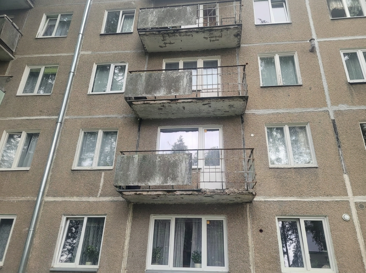 Balkoni pirms atjaunošanas