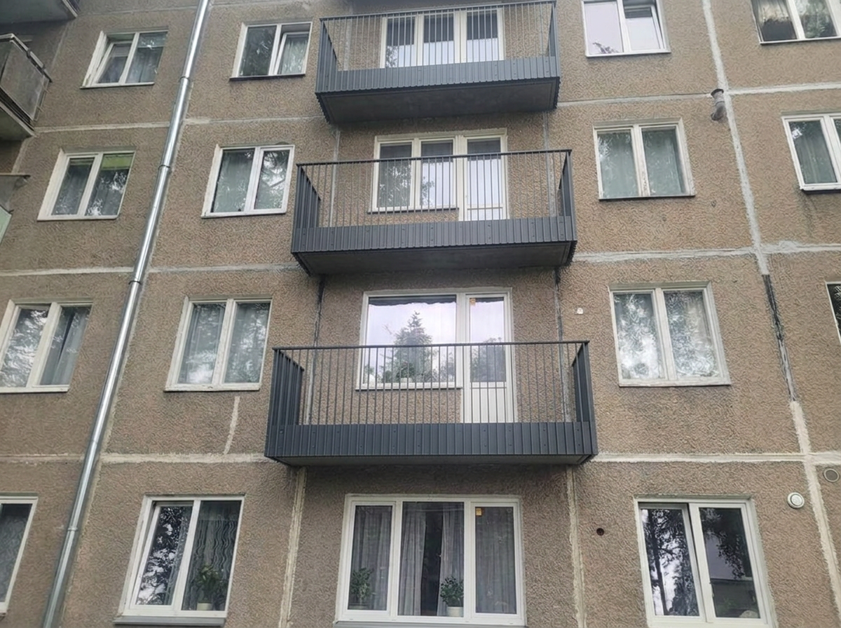 Balkoni pēc atjaunošanas