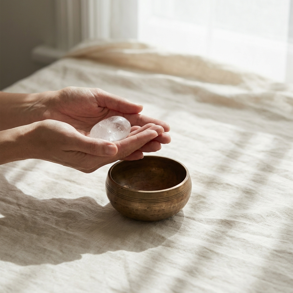 Crystal and singing bowl