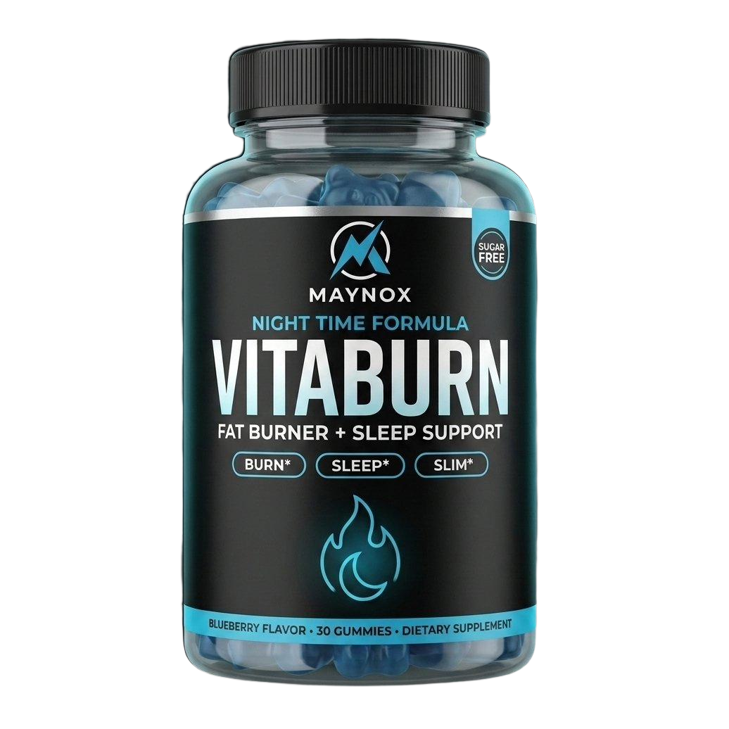 VitaBurn nighttime fat burner gummies for men, 30 gummies, blueberry, sugar free