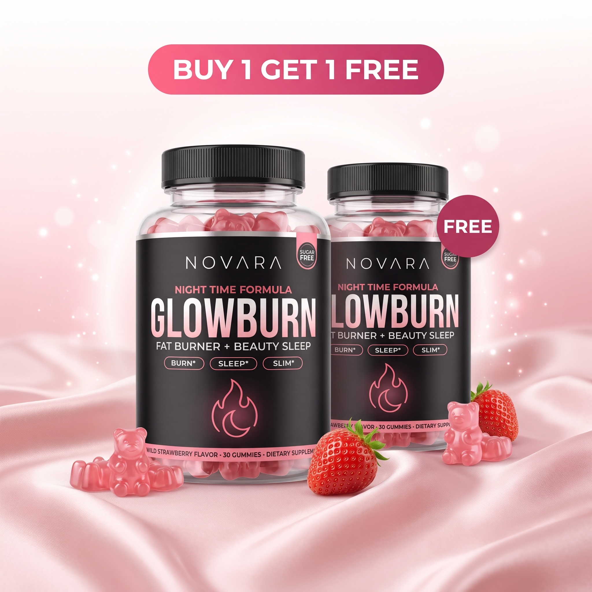 GlowBurn Nighttime Fat Burner Gummies for Women — Buy 1 Get 1 Free