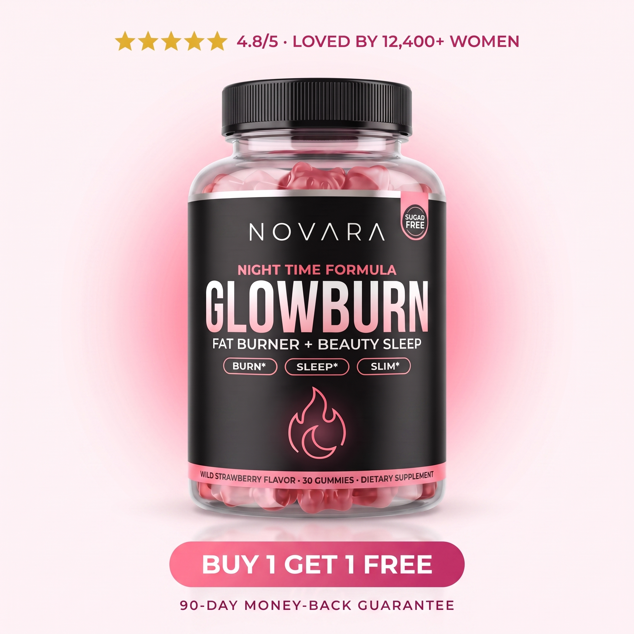 GlowBurn Nighttime Fat Burner Gummies for Women — Wild Strawberry
