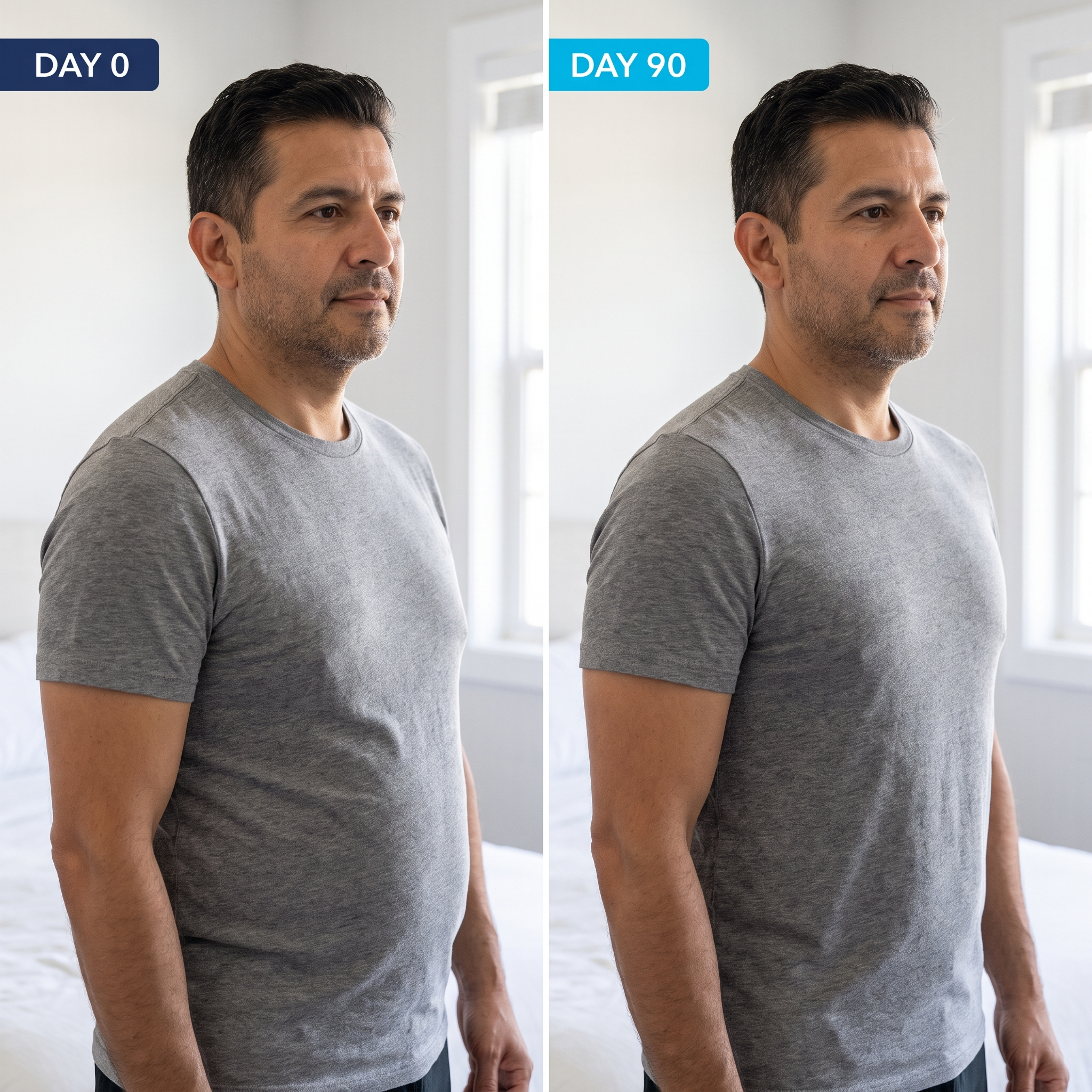 90-day chest transformation — Day 0 to Day 90