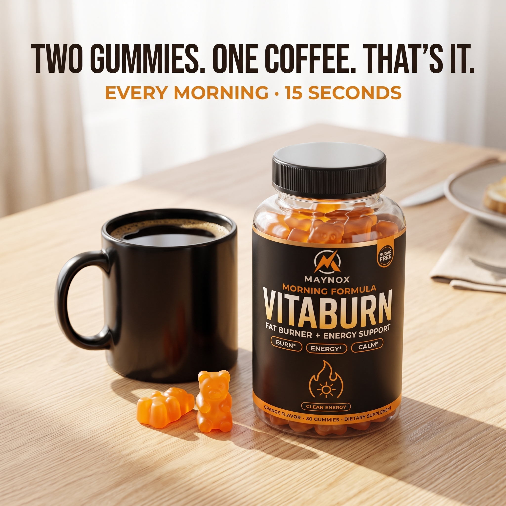 Two gummies, one coffee — the whole morning ritual
