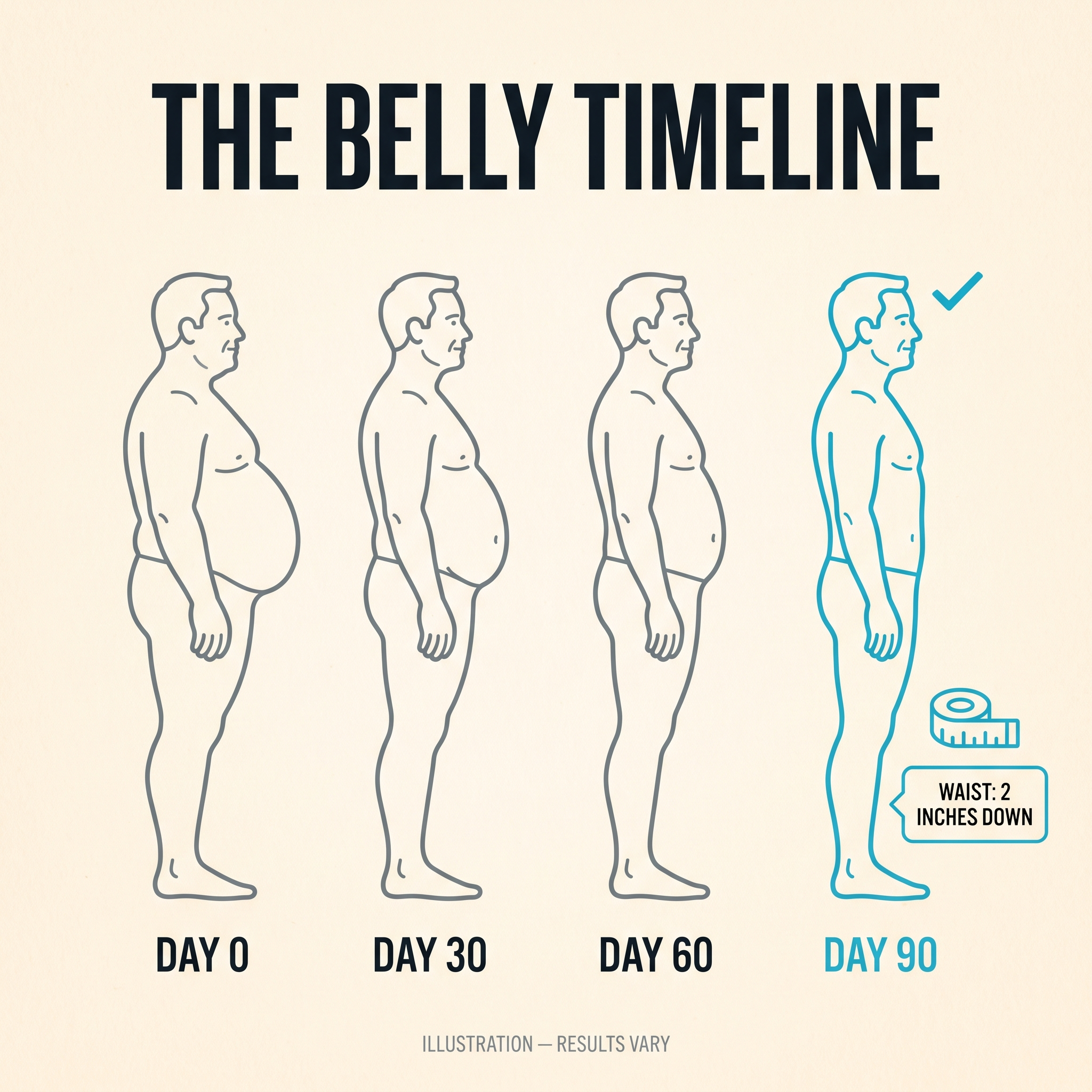 The belly timeline — Day 0 to Day 90