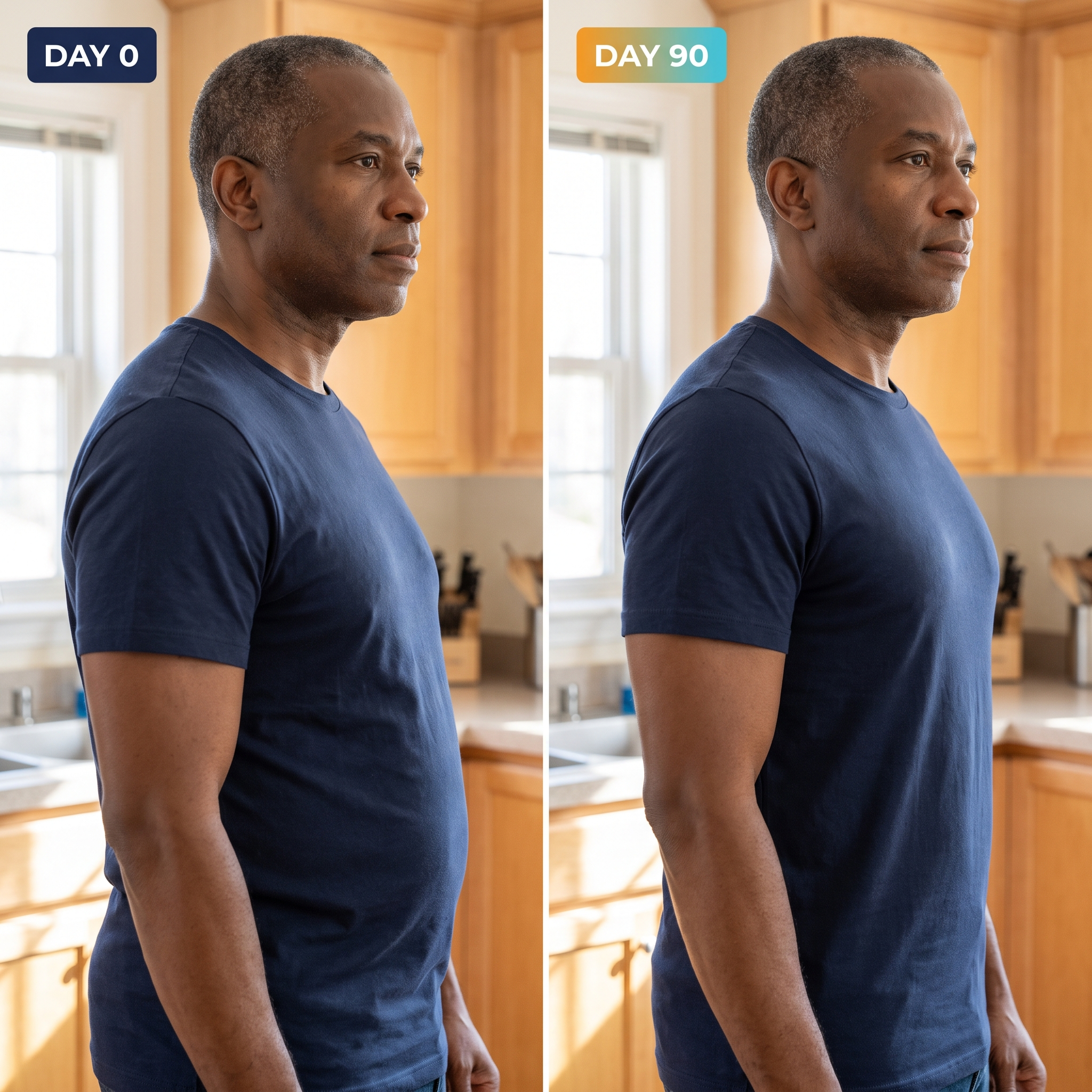 Real 90-day weight loss transformation — Day 0 to Day 90