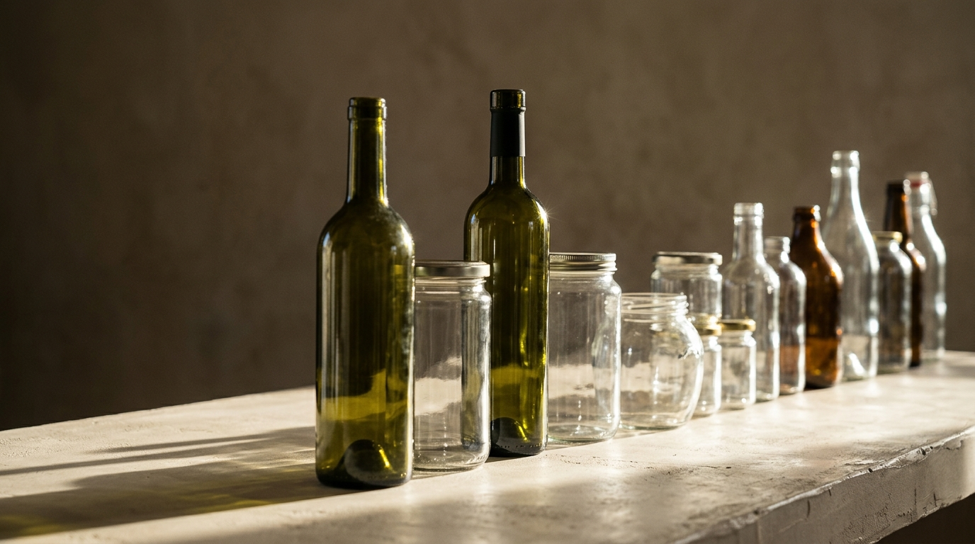 Bottiglie in vetro per vino e olio