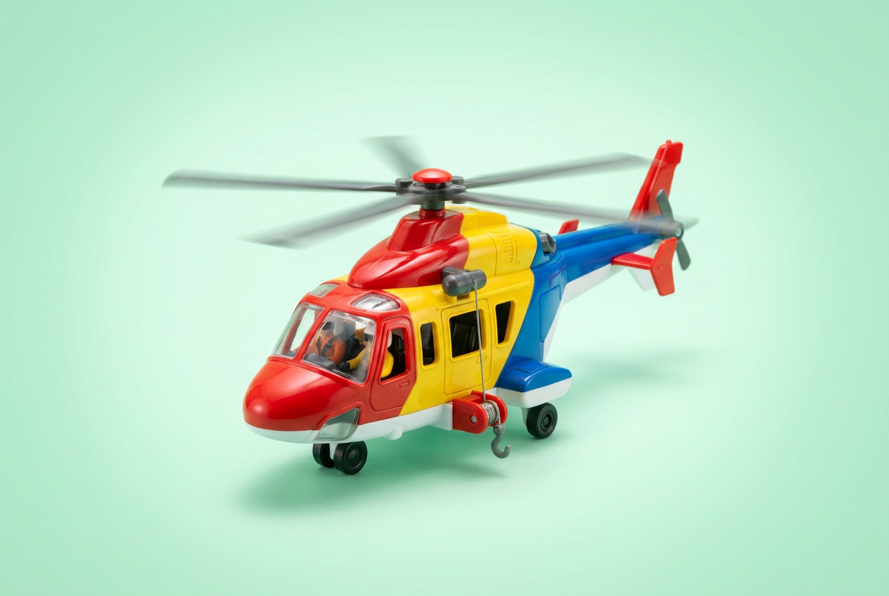 Helicóptero de resgate de brinquedo