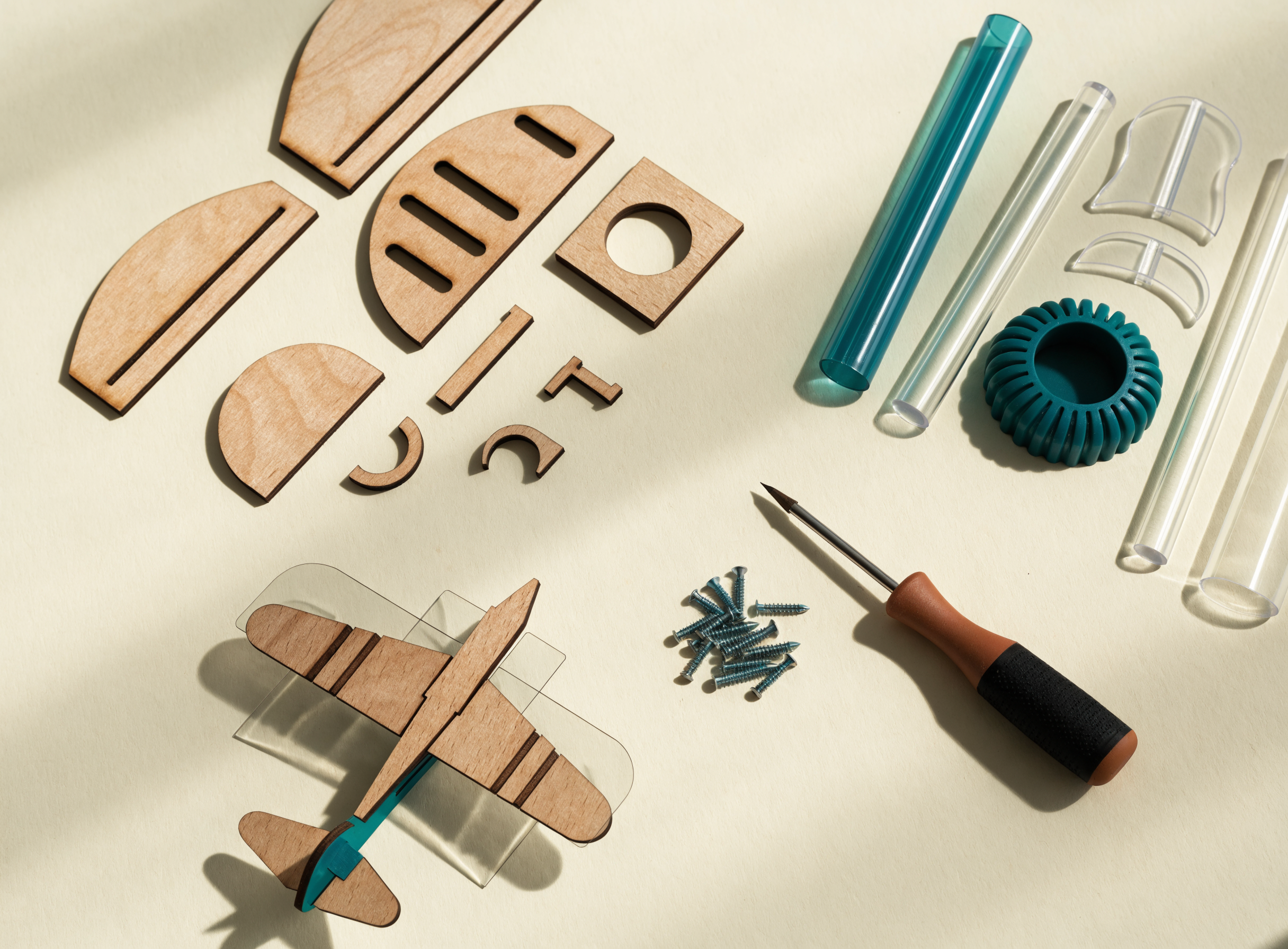 Kit educativo STEM de montar avião de brinquedo