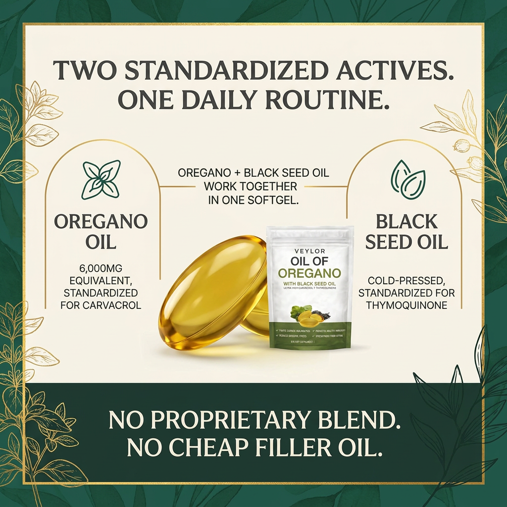 Oregano and black seed oil active complex