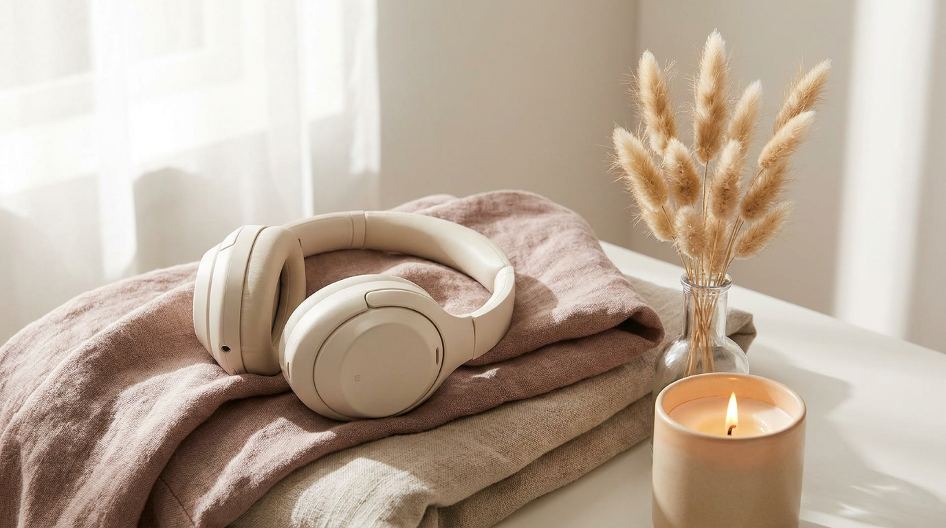 Kopfhörer, Kerze und Trockenblumen – Audio-Wellness statt Emjoy-Abo