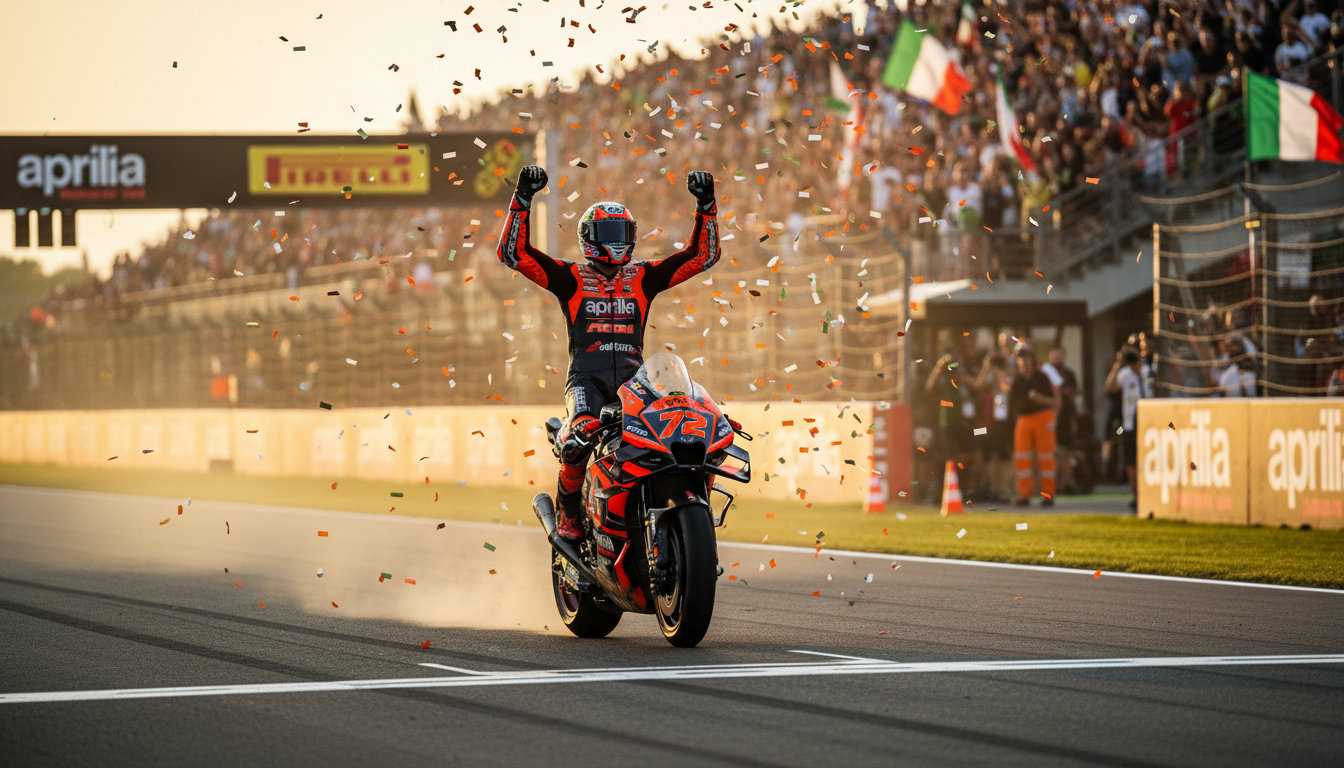 Marco Bezzecchi #72 Aprilia vence corrida principal GP Itália Mugello MotoGP 2026