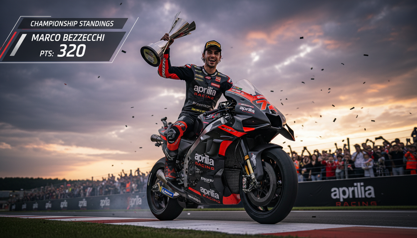 Marco Bezzecchi #72 Aprilia RS-GP26 líder do campeonato MotoGP 2026 Hungria