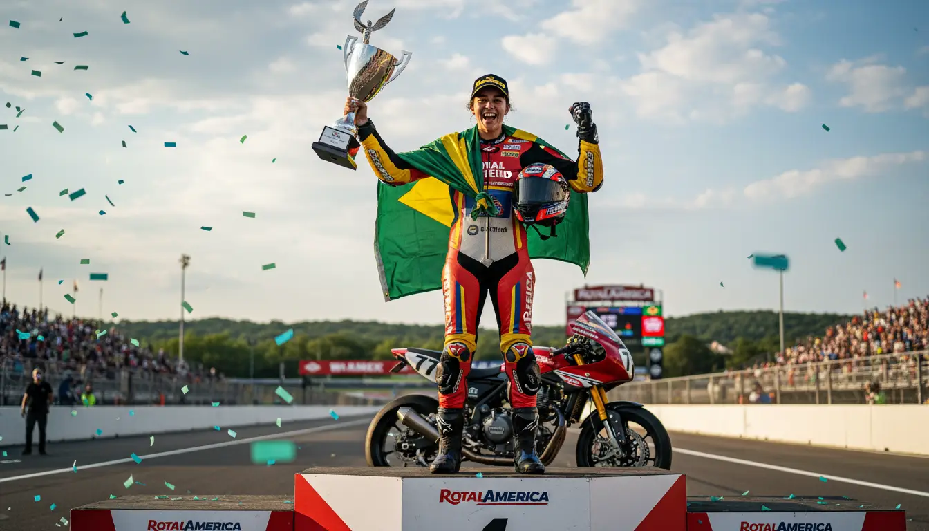 Tati Paze pódio histórico MotoAmerica Road America 2026 pilota brasileira