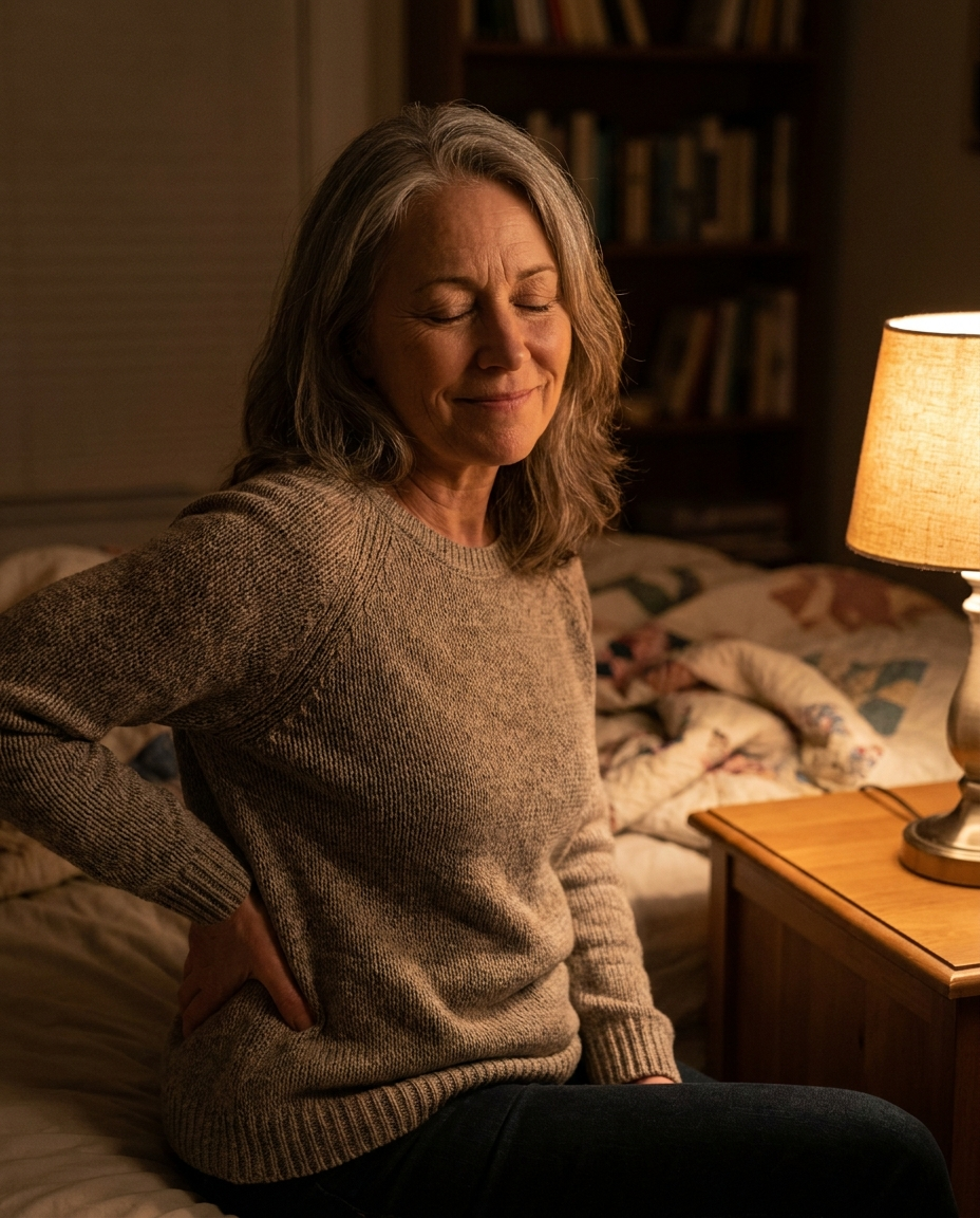 Adult resting during a hip comfort session
