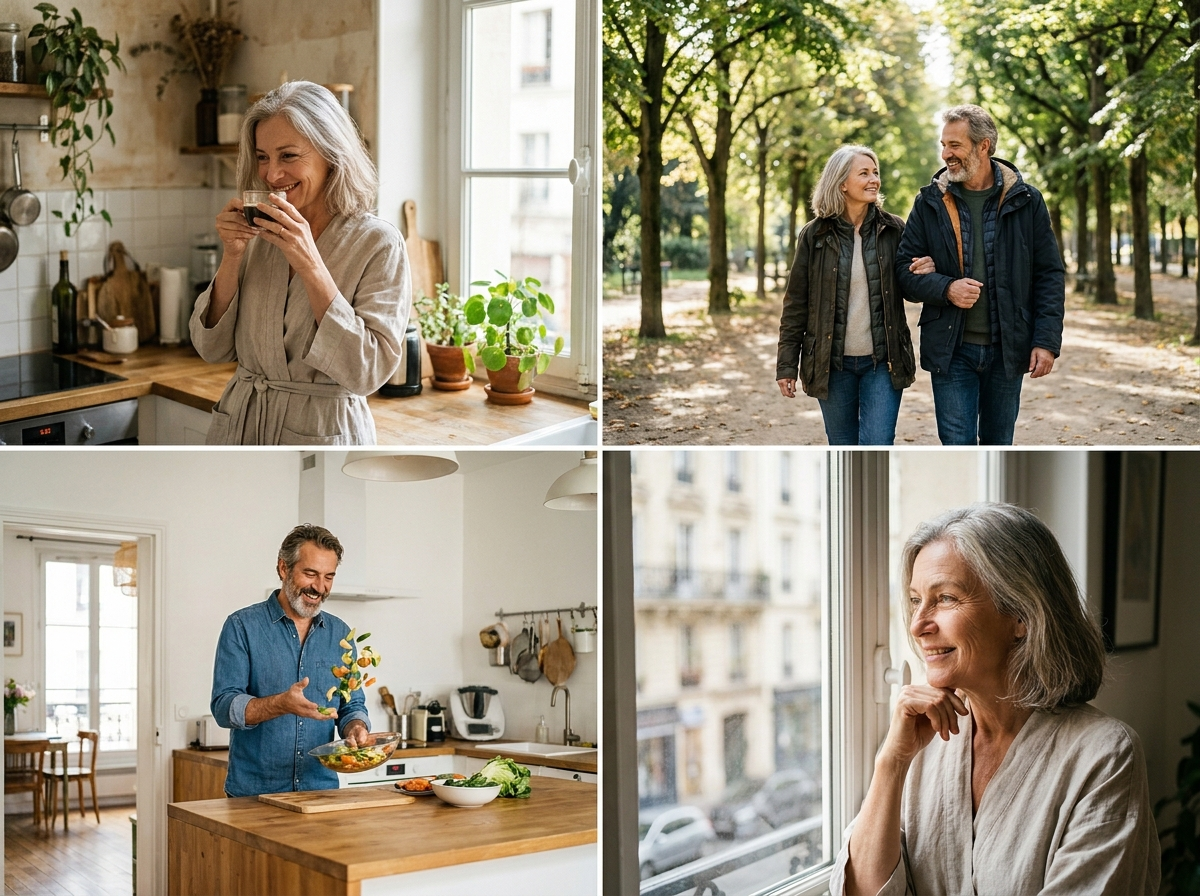 Femme s'étirant en extérieur