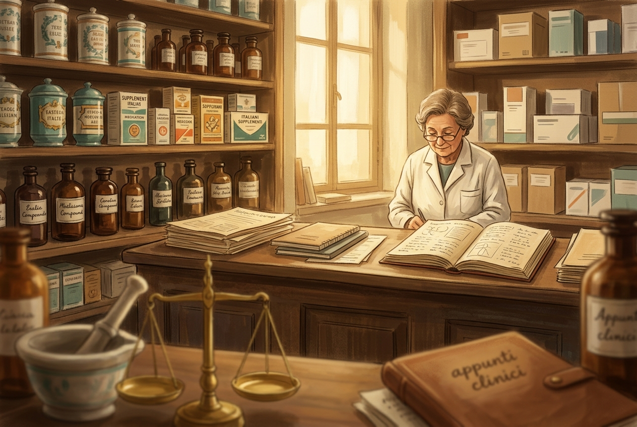 Editorial visual explaining PEA as a body-made compound used in Italy for joint-pain and inflammation research