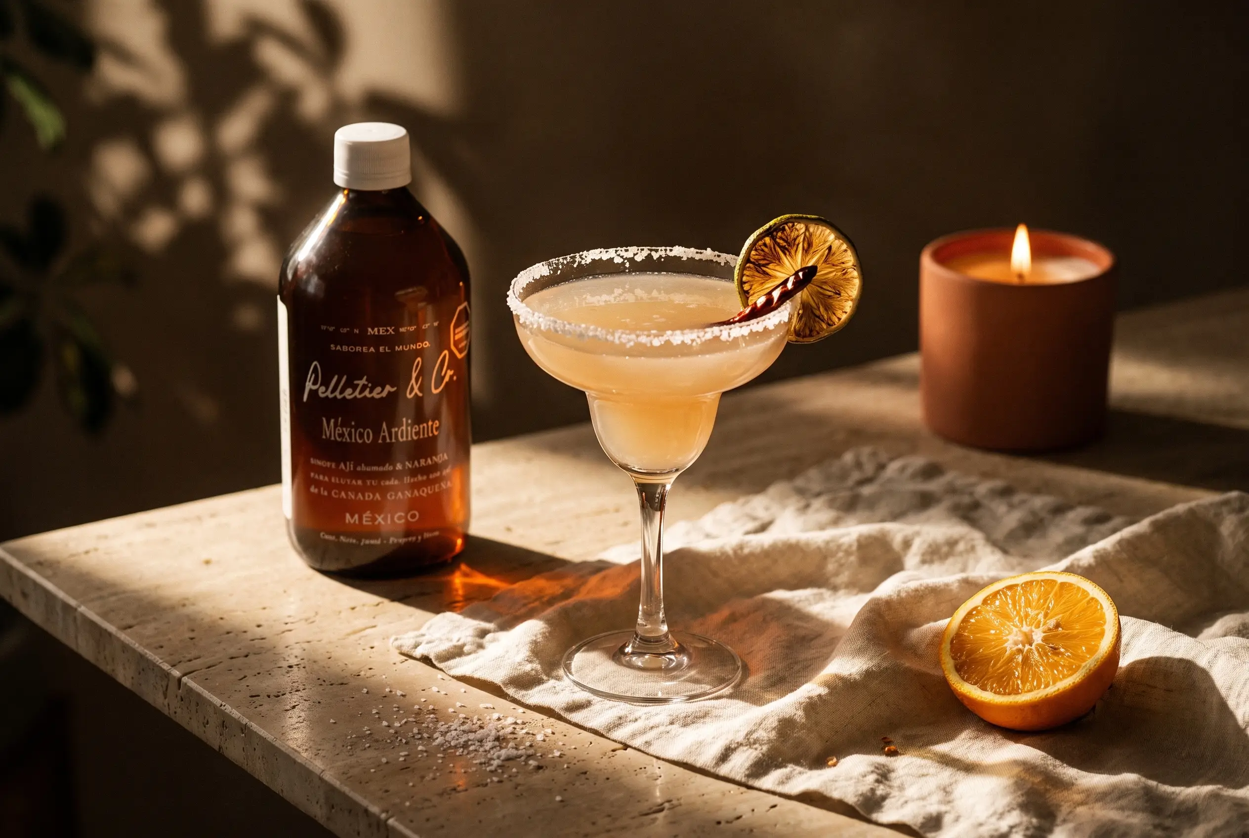 Margarita Picante preparado con siropes Pelletier & Co.