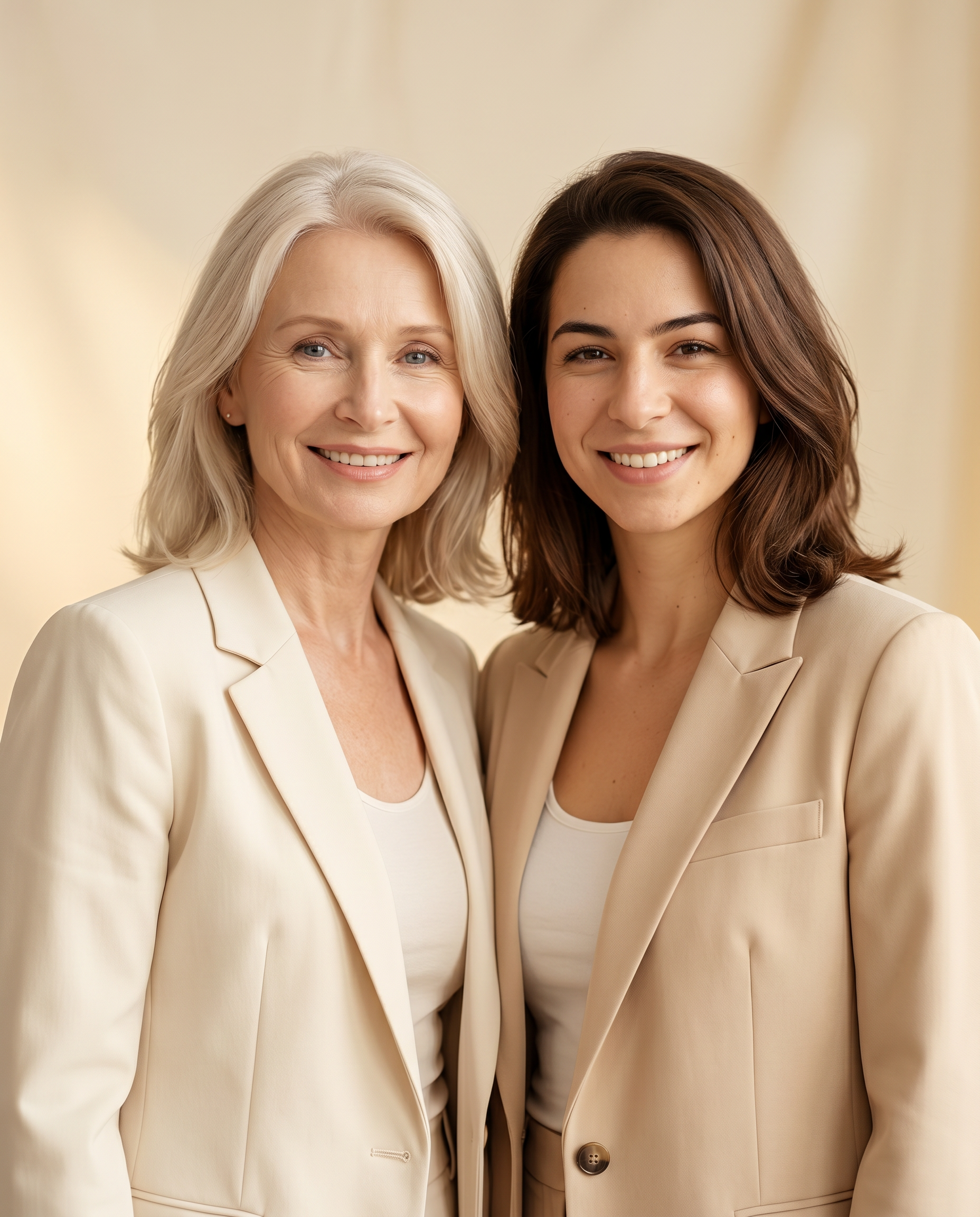 Deux femmes incarnant l'esprit Maison Auré