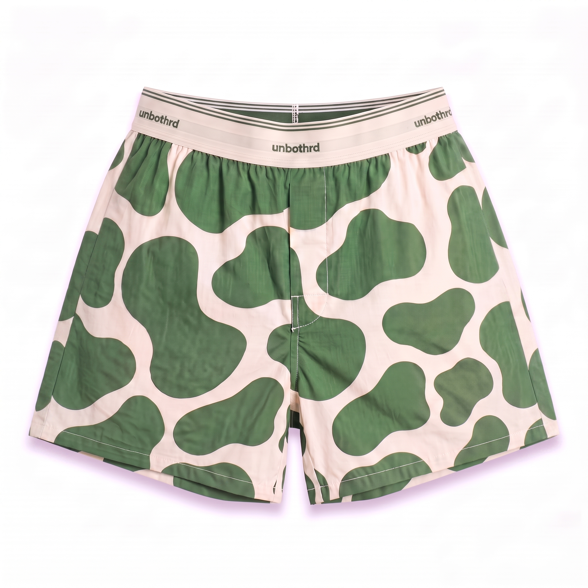 pond boxer — green and cream blob print