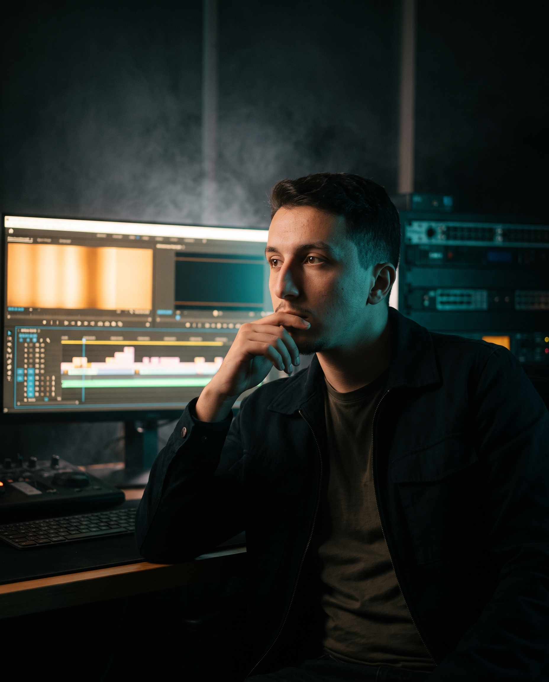 Vlad Grigorov in a color-grading suite