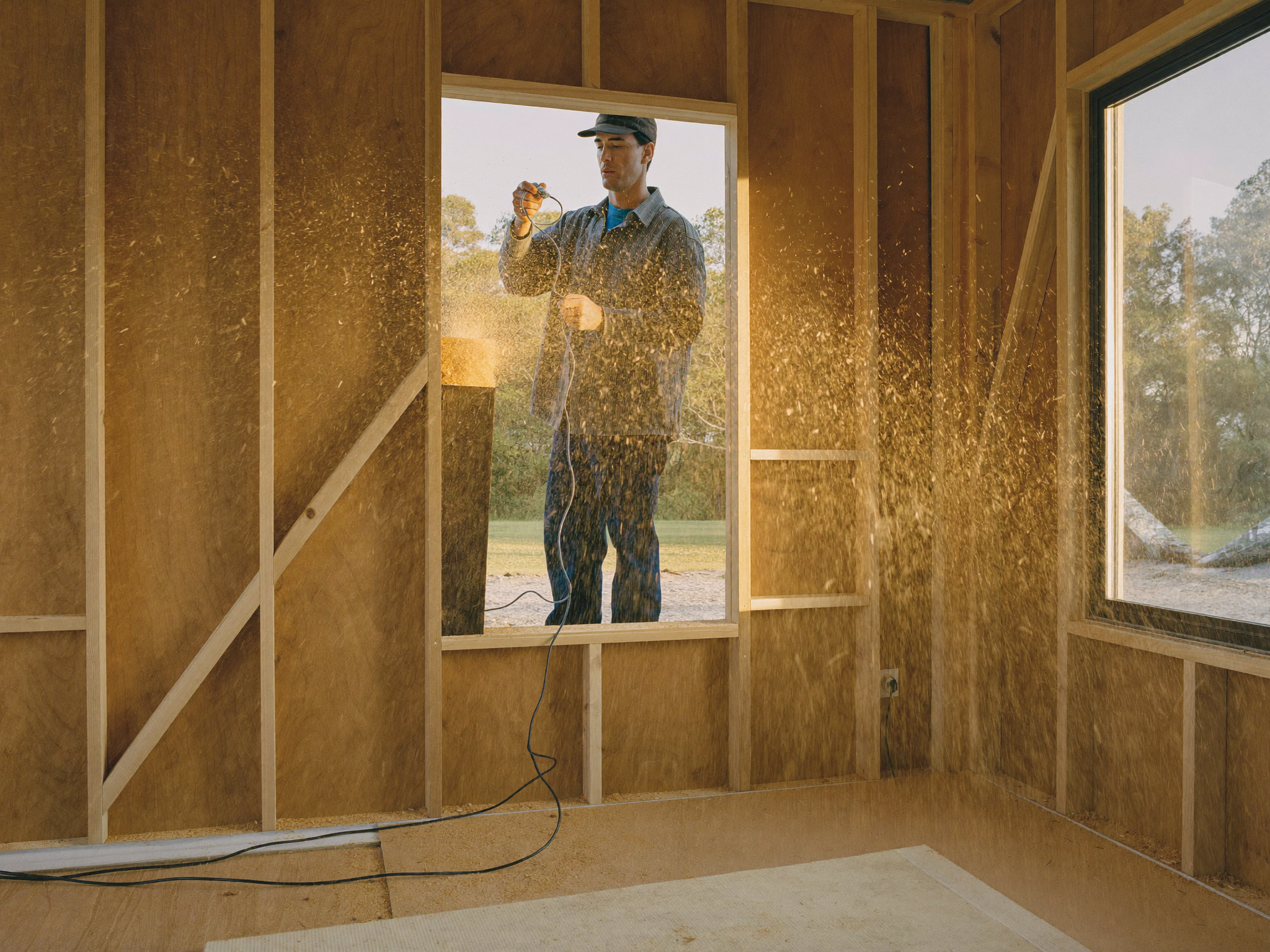 Electrician wiring an Adelaide home renovation at rough-in stage
