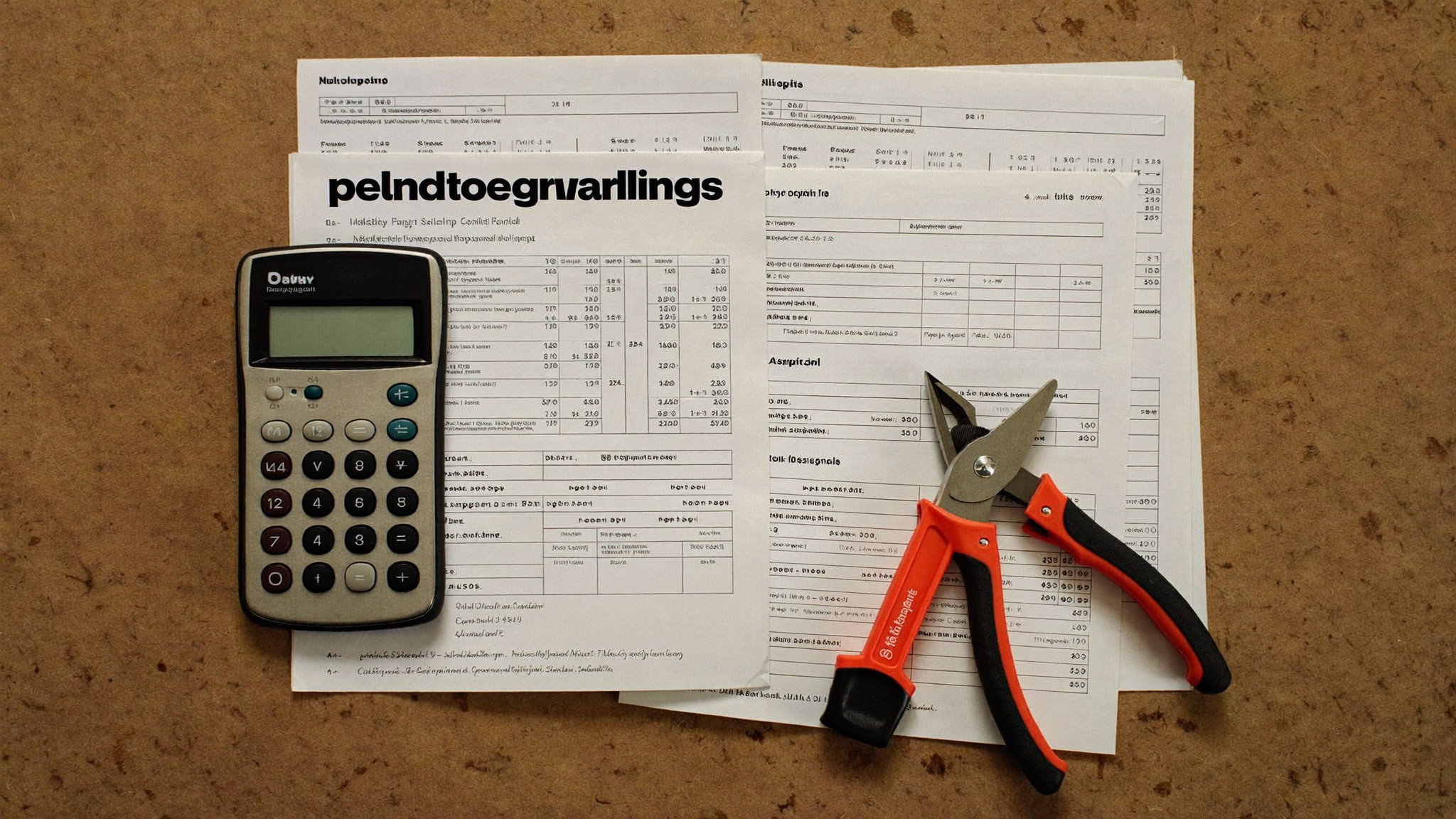 Calculator and quote paperwork for Adelaide electrician costs