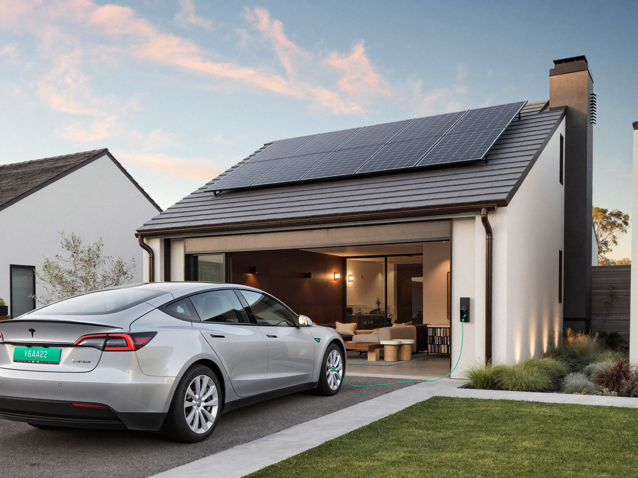 Adelaide home with solar panels and Tesla EV charging for electrification planning