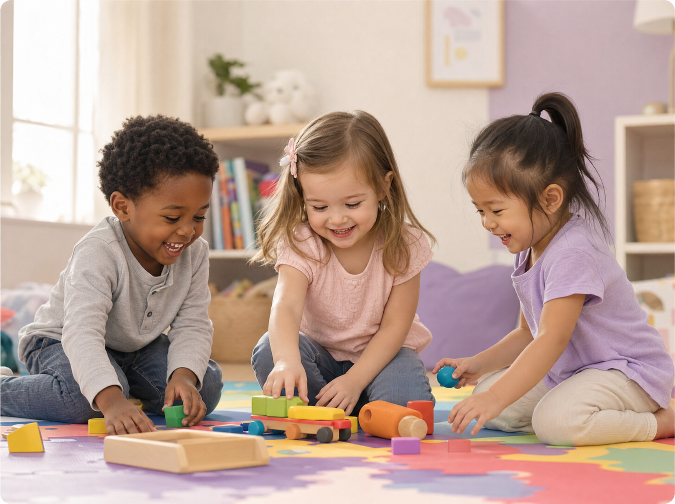 Children's therapy — diverse toddlers playing