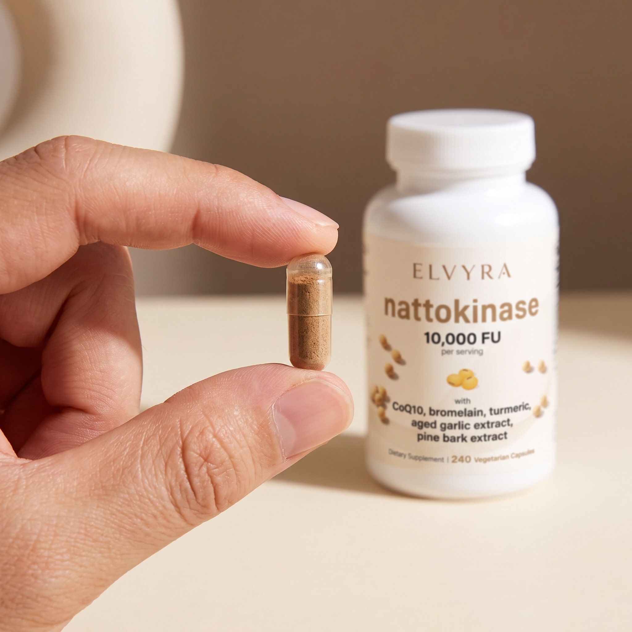 Single Elvyra nattokinase capsule