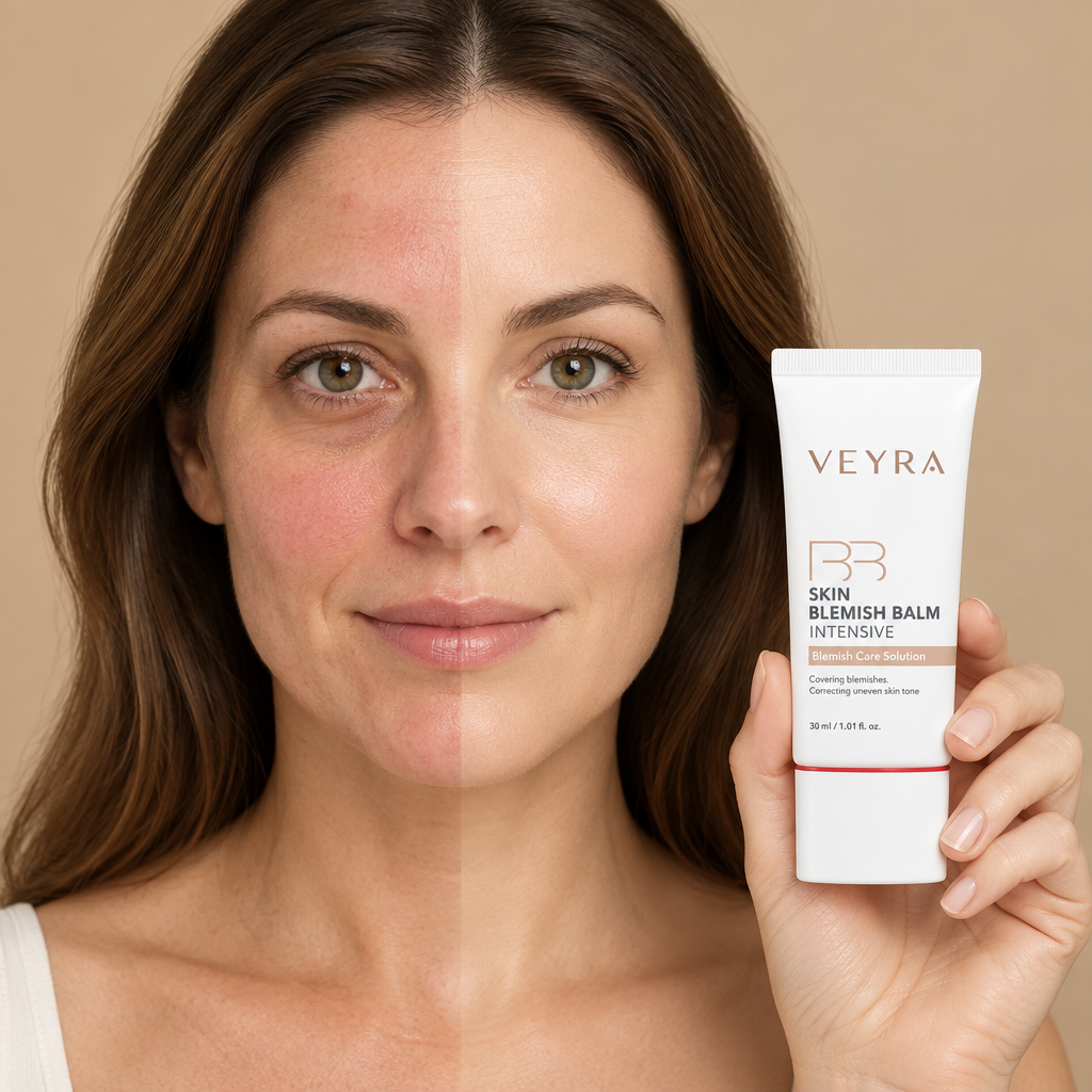 Before and after using Veyra Korean Blemish Balm