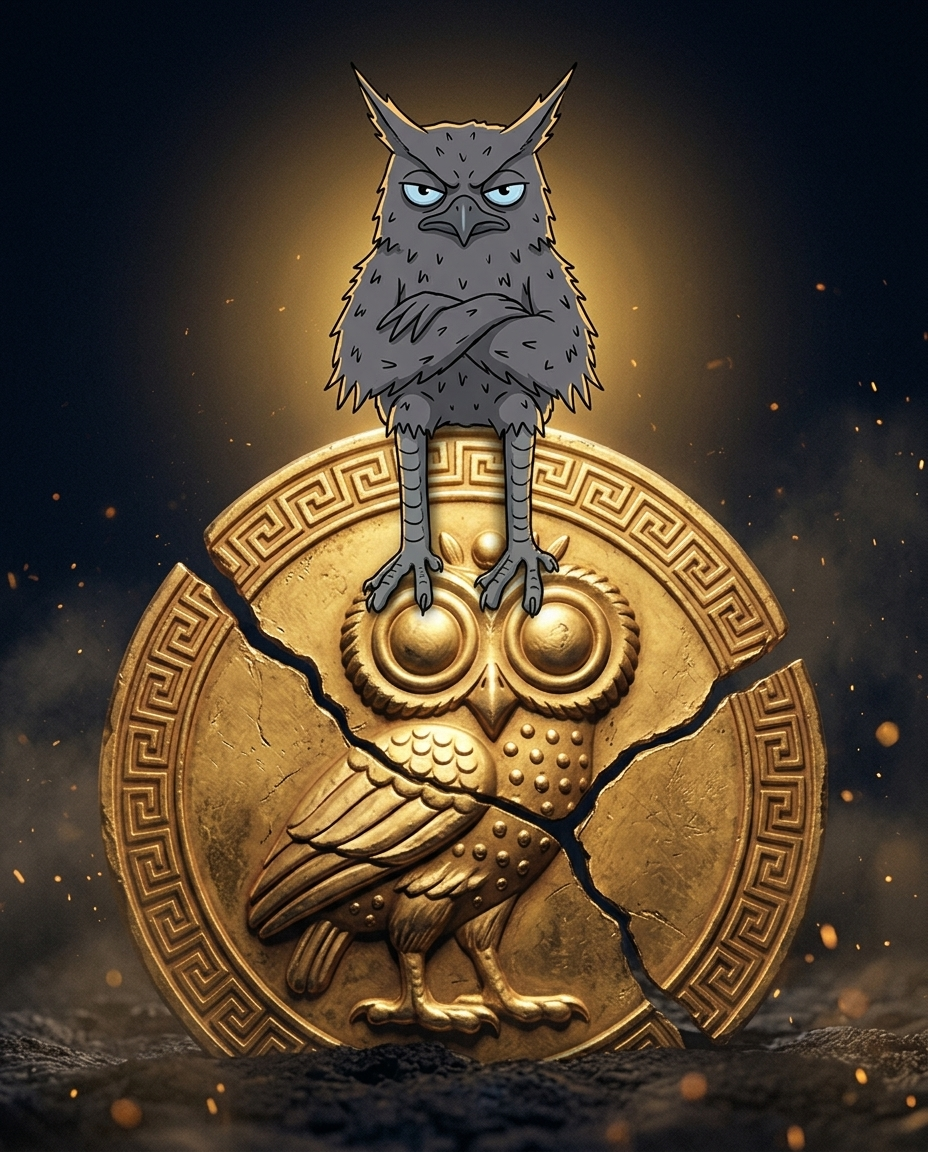 The Keeper perched on the $TFC medallion