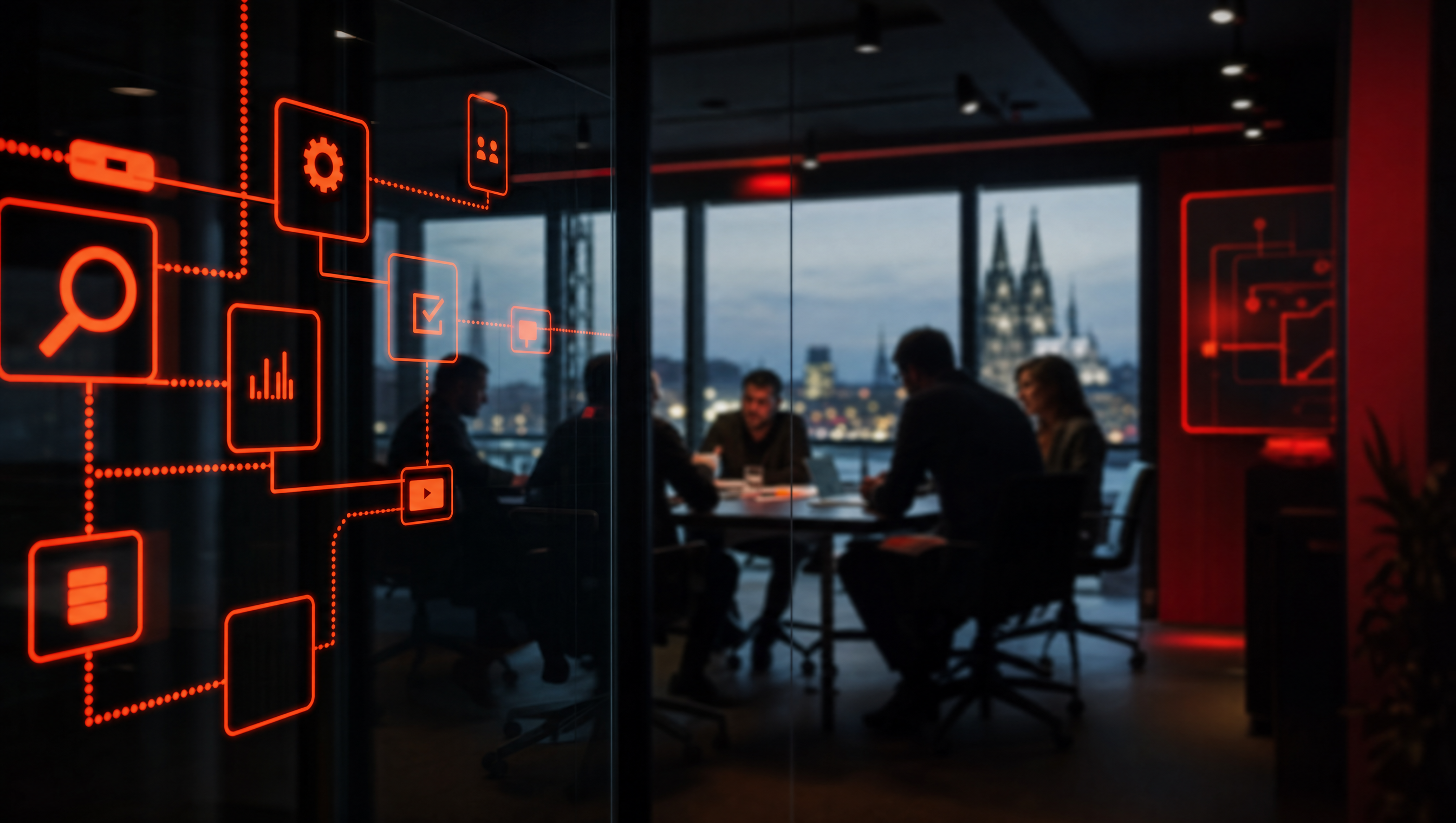 Team der Hero Agency bei der Arbeit mit KI-gestützten Automatisierungs-Workflows