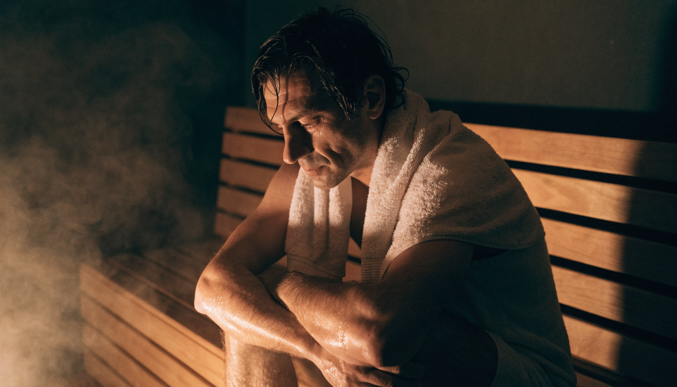 Man in sauna