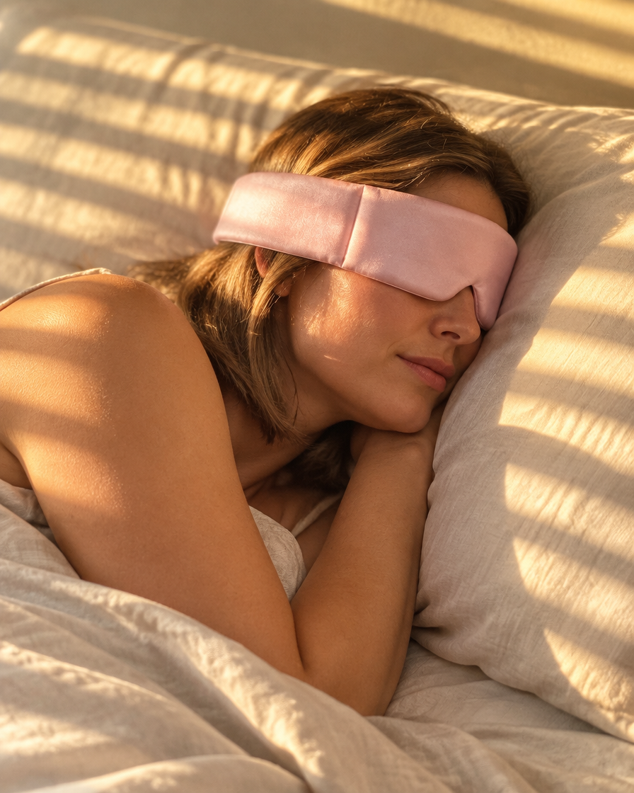 Gravity Eye Mask Pink Ice Silk Elastic