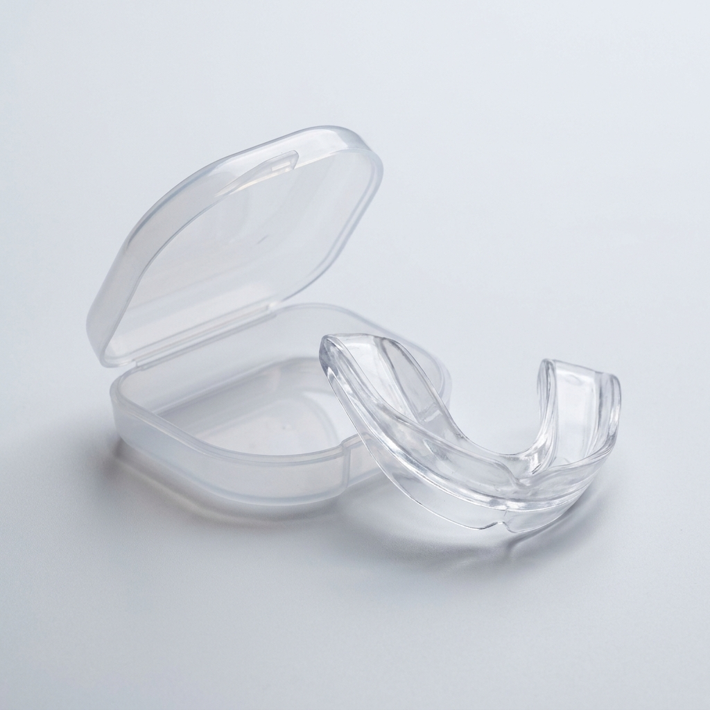Klar plast bittskinne / snorkeskinne med etui