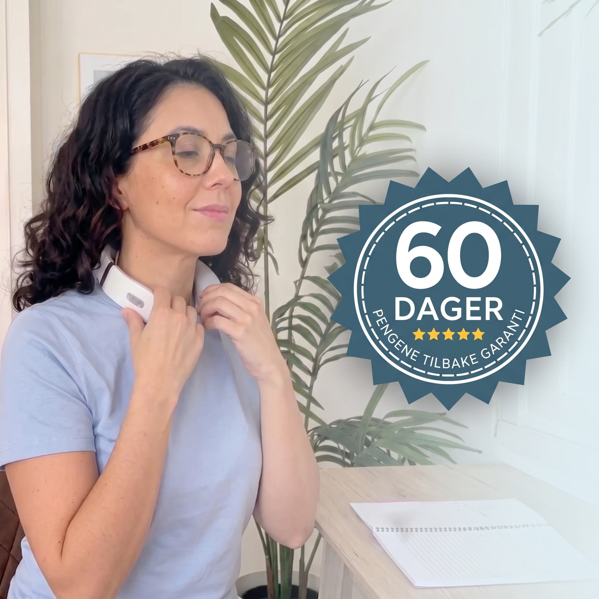 Kvinne med Stillera og 60 dagers pengene-tilbake-garanti