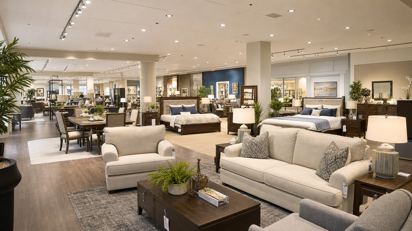 Wide shot of the Kingston showroom floor